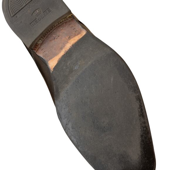 Johnston Murphy Black Leather Handcrafted Italy Brogue Loafers Mens 10 M Dress - Picture 7 of 10